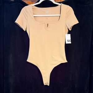 SO Tan Short Sleeve Bodysuit